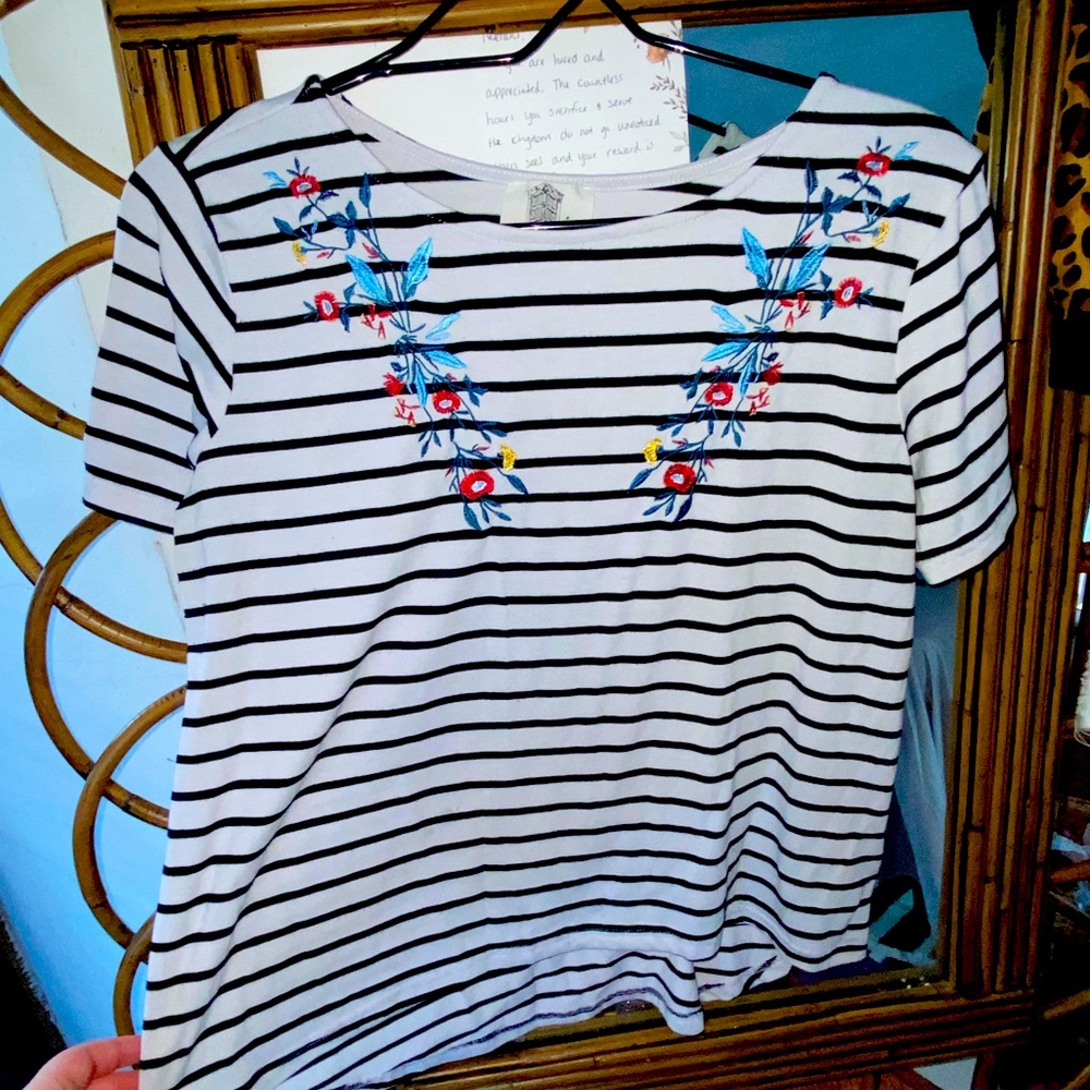 floral & striped tee